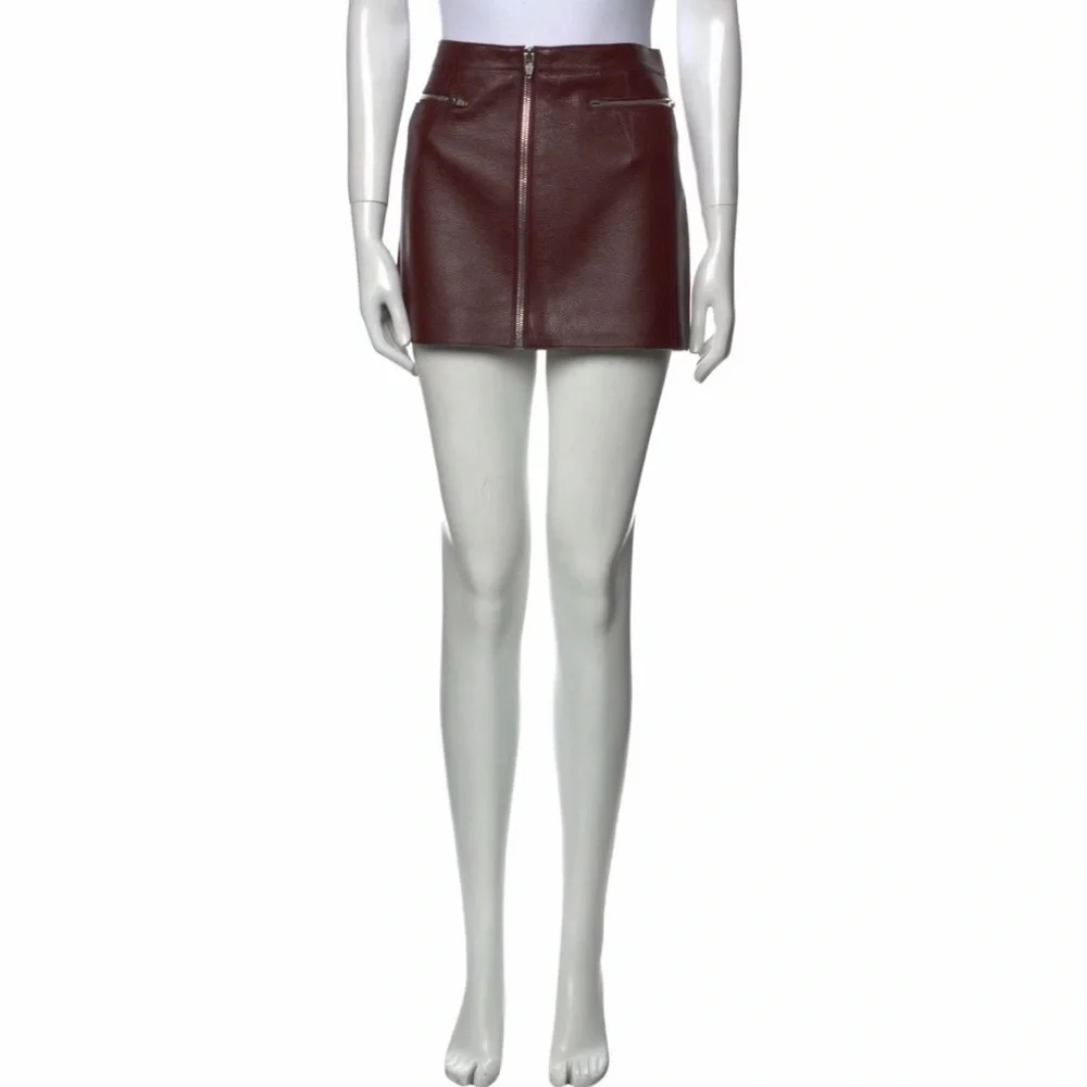 Alexander Wang Calf Leather Mini Skirt Sz 6 - Picture 5 of 5